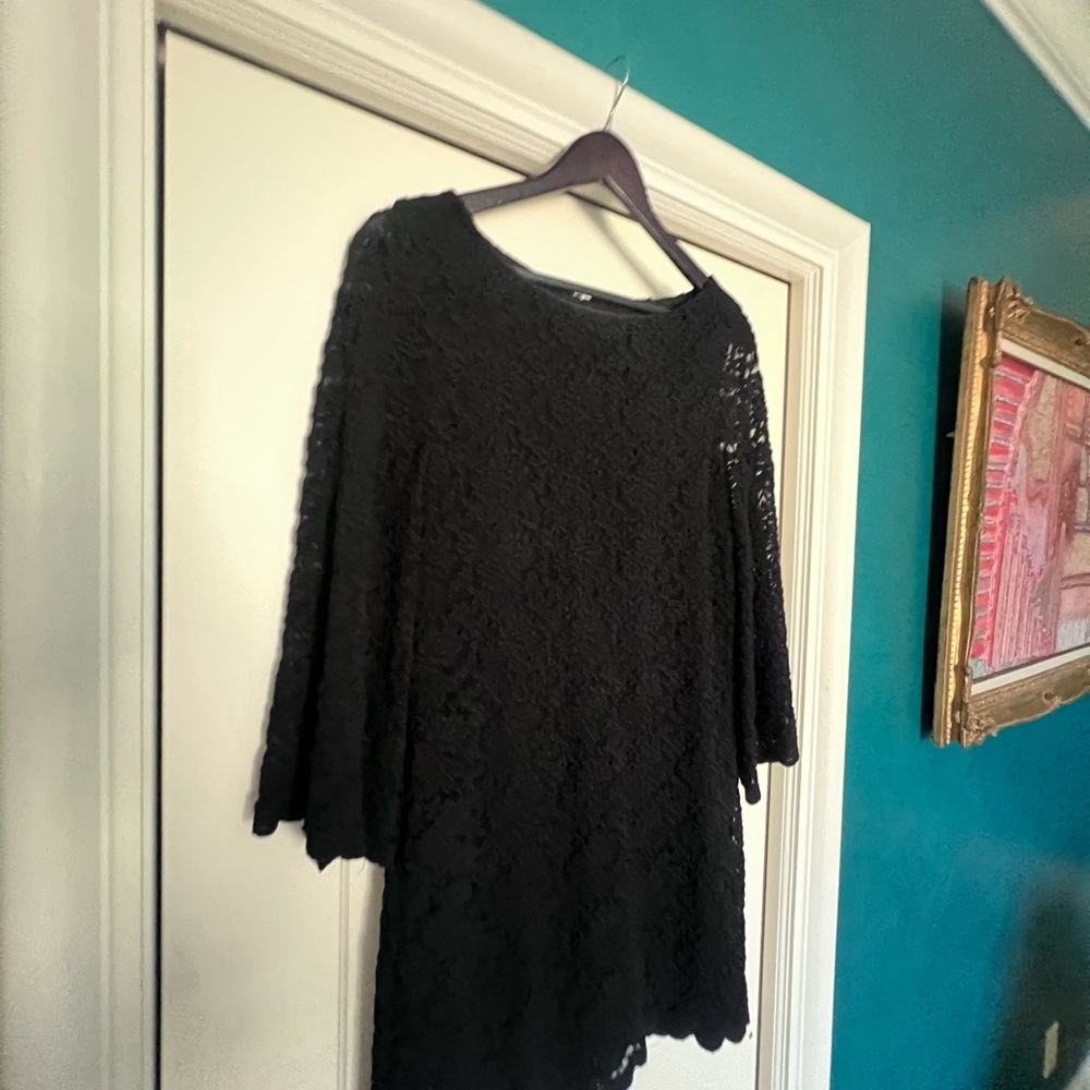 Alice + Olivia Black Lace Mini Dress